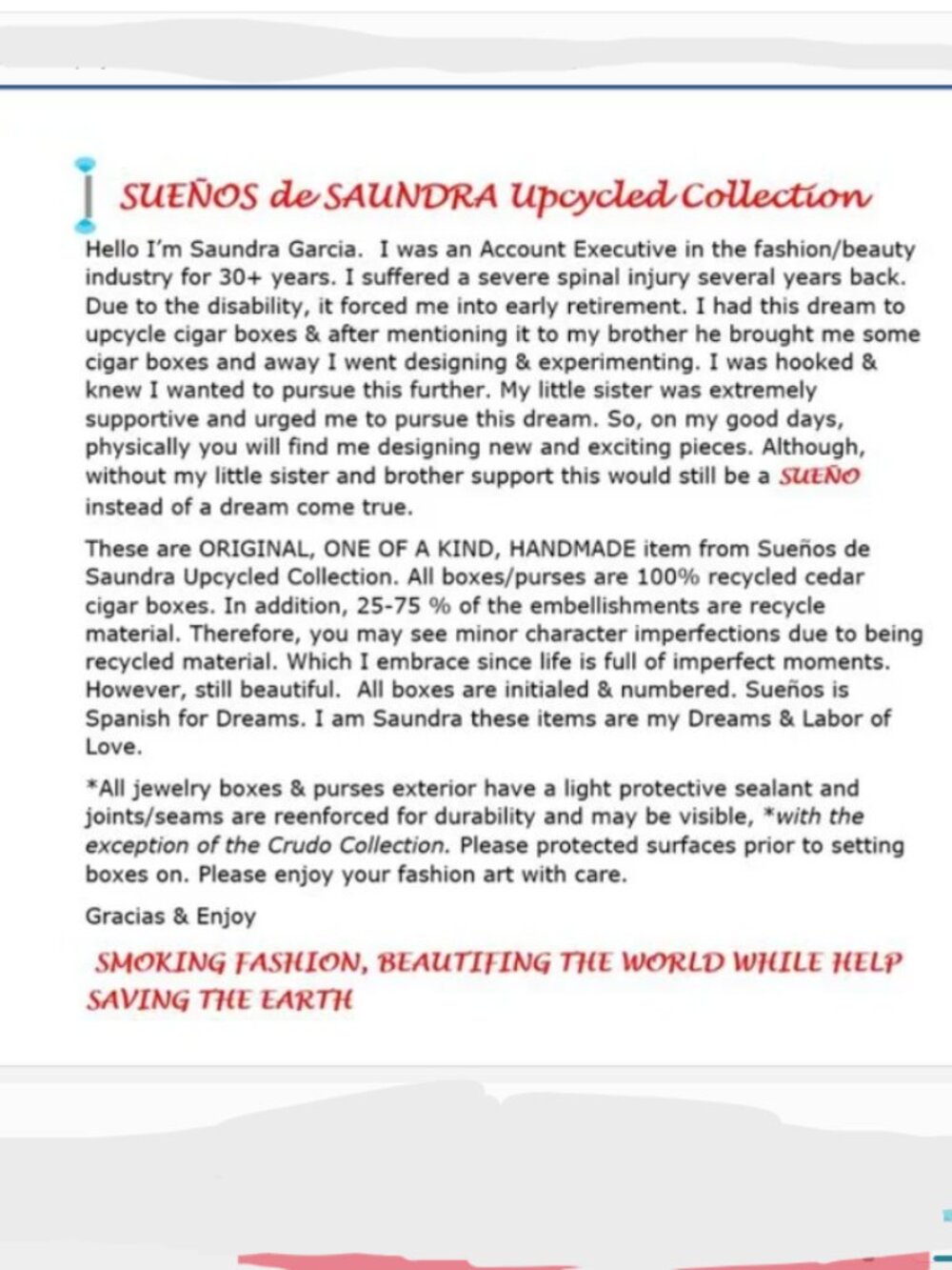 Original Suenos de Saundra Upcycled ESPINOSA Cigar Box Purse - Picture 7 of 15